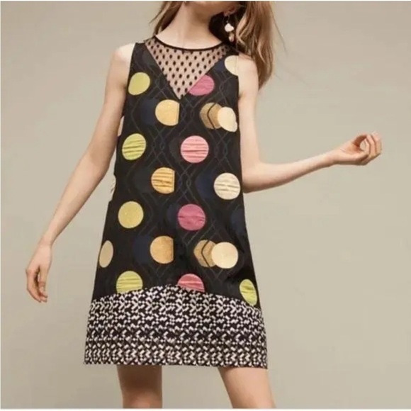 Maeve Dresses & Skirts - Anthropologie Maeve Tilde Jacquard Mixed Media Dress Sleevless Size L NWT